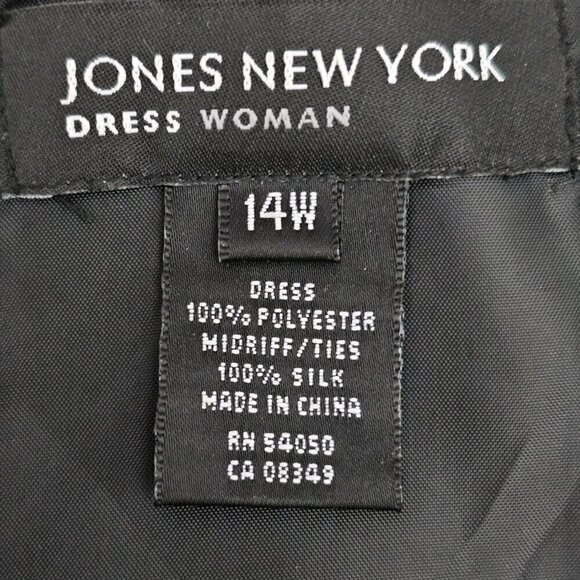 Jones New York Noir Halter Black Silk Waist Midi Party Cocktail Dress - Picture 4 of 11